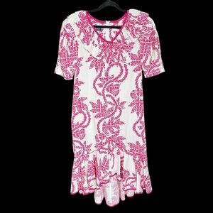 Vintage Hawaiian Heritage Allen James Muumuu dress Hi Lo Hem with pockets 12